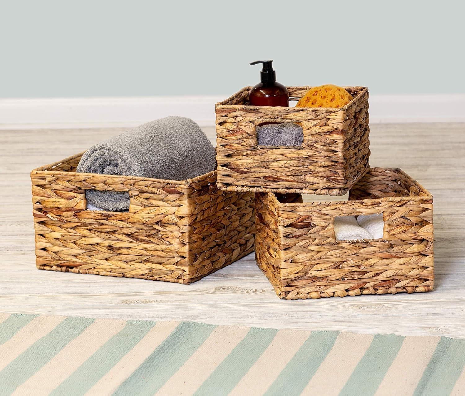 Honey-Can-Do Set of 3 Wicker Storage Nesting Baskets with Handles