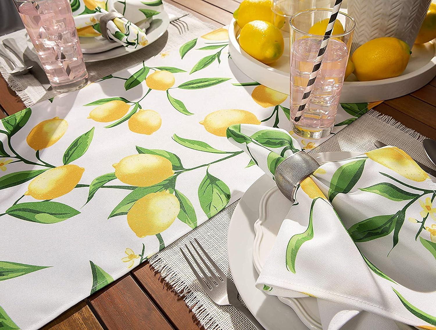 LEMON BLISS PRINT TABLE RUNNER 14x108