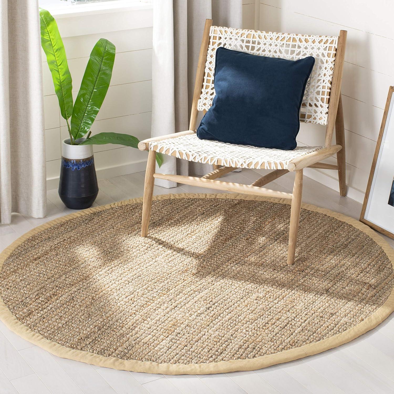 Natural Fiber NF730 Hand Woven Area Rug - Natural - 5' round - Safavieh.