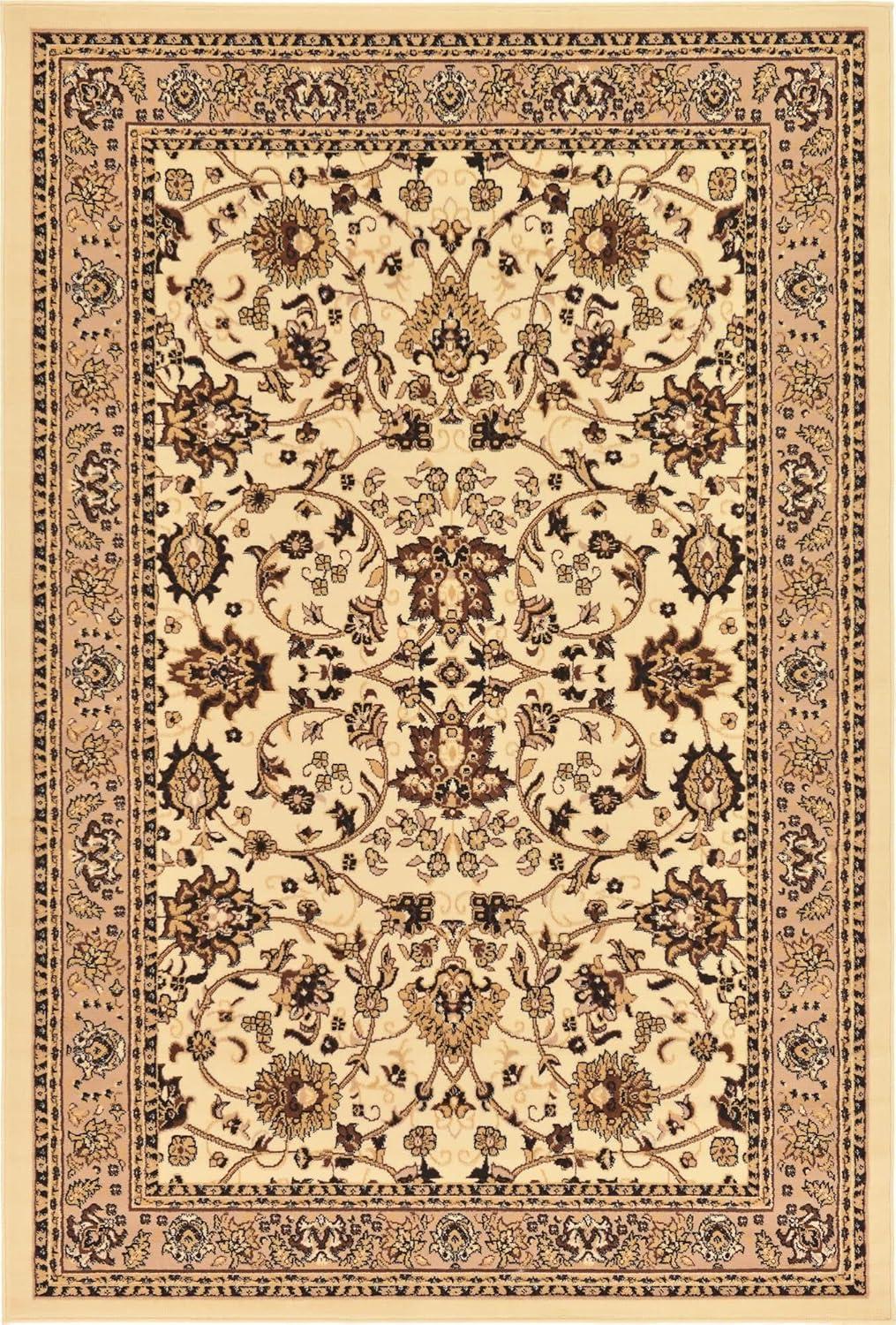 Unique Loom 6' 1 x 9' 0 Sialk Hill Washington Ivory Area Rug
