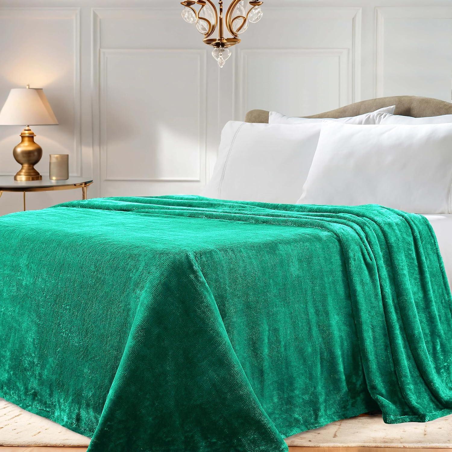 Superior Solid Polyester Reversible All-Season Fleece Throws Blanket