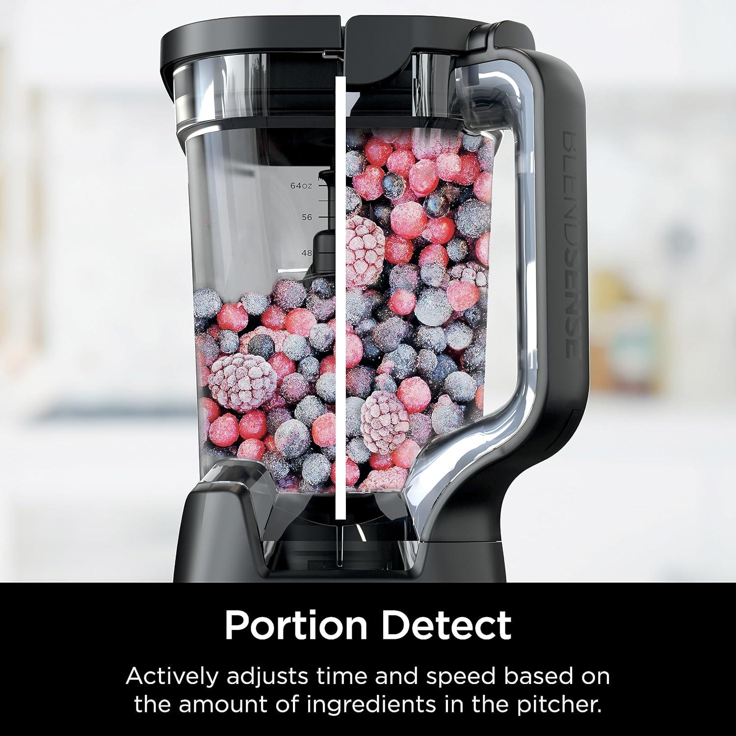 Ninja Ninja® Detect Power Blender Pro & Personal Single-Serve, BlendSense Technology, For-Smoothies, Food and More, Compact Design, 1800 P-Watts, with 72 oz. Pitcher and (2) 24 oz. Cups