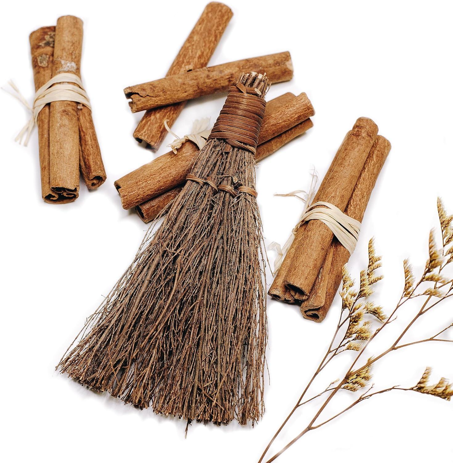 Rustic Natural Fiber Cinnamon Scented Decorative Broom Set