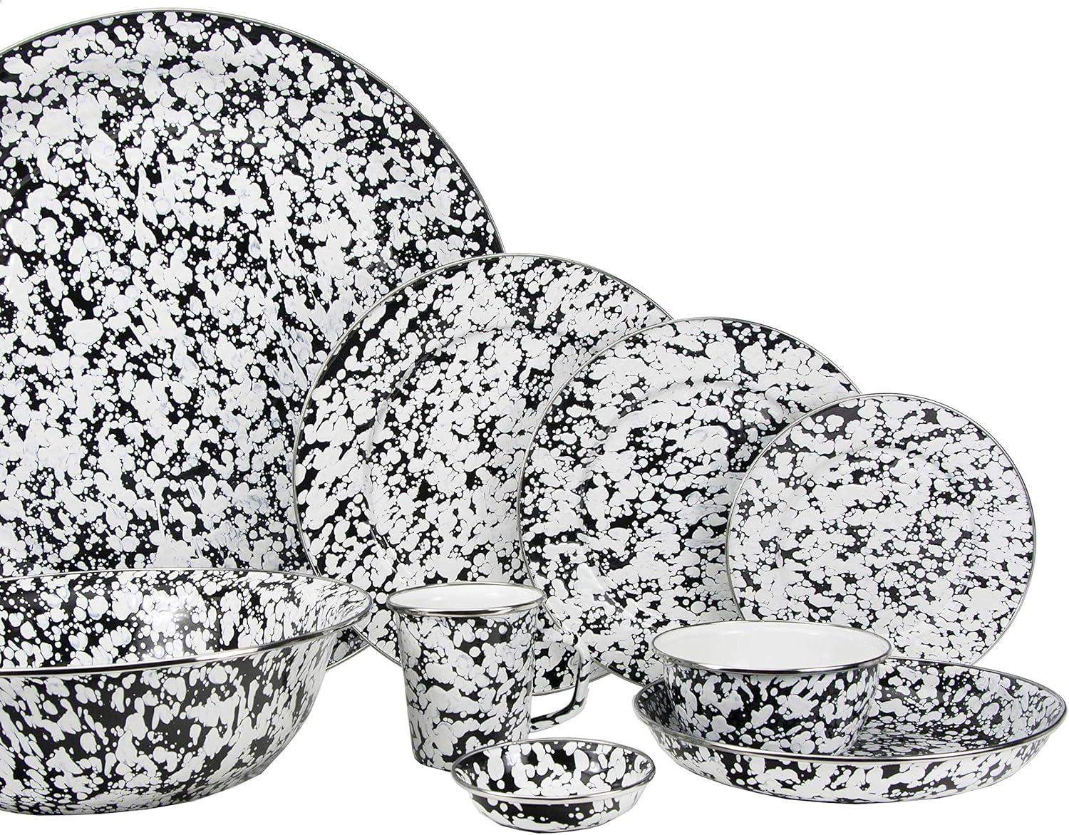 Golden Rabbit Golden Rabbit Swirl Enamelware Serving Bowl