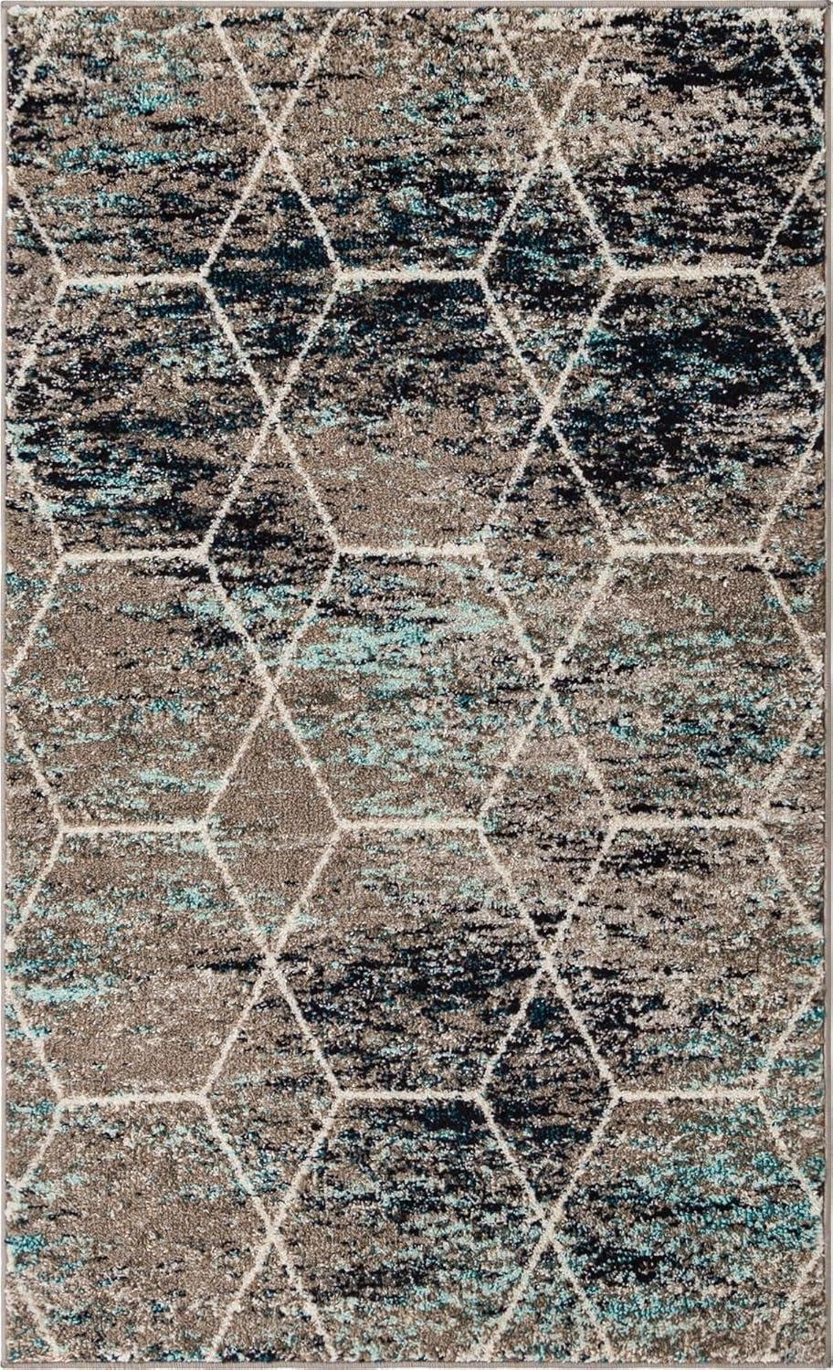 Unique Loom 3' 3 x 5' 3 Trellis Frieze Geometric Black Area Rug