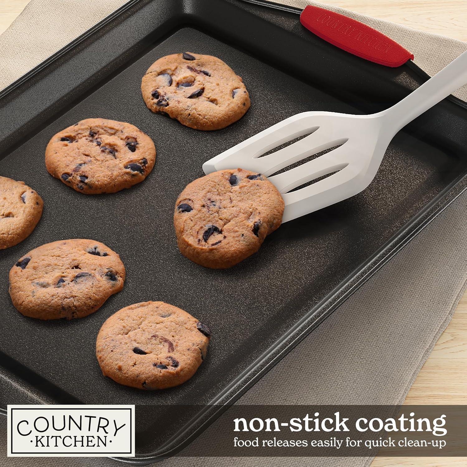 Nonstick Stackable Bakeware Set - Durable, Easy Release Baking Set, Red, 10 Pcs
