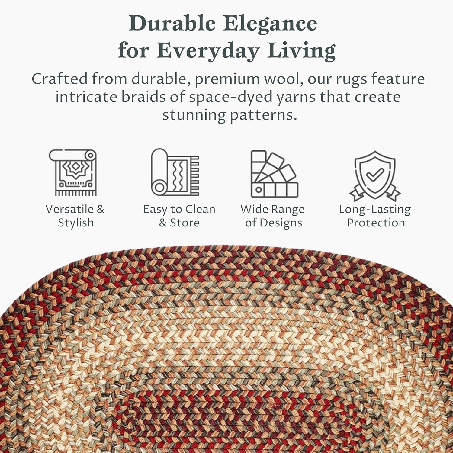 Rhody Rug Easy Living EL73 Spanish Red 2' x 4' Oval Runner - Braided Area Rug, Home Decor, Floor Mat or Bedroom Rug - Easy Care, Ideal for High Traffic Areas in Hallway and Living Room - Made in USA