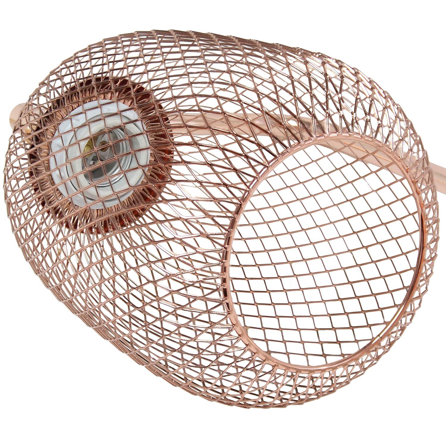 Lalia Home 19" Industrial Mesh Desk Lamp, Rose Gold