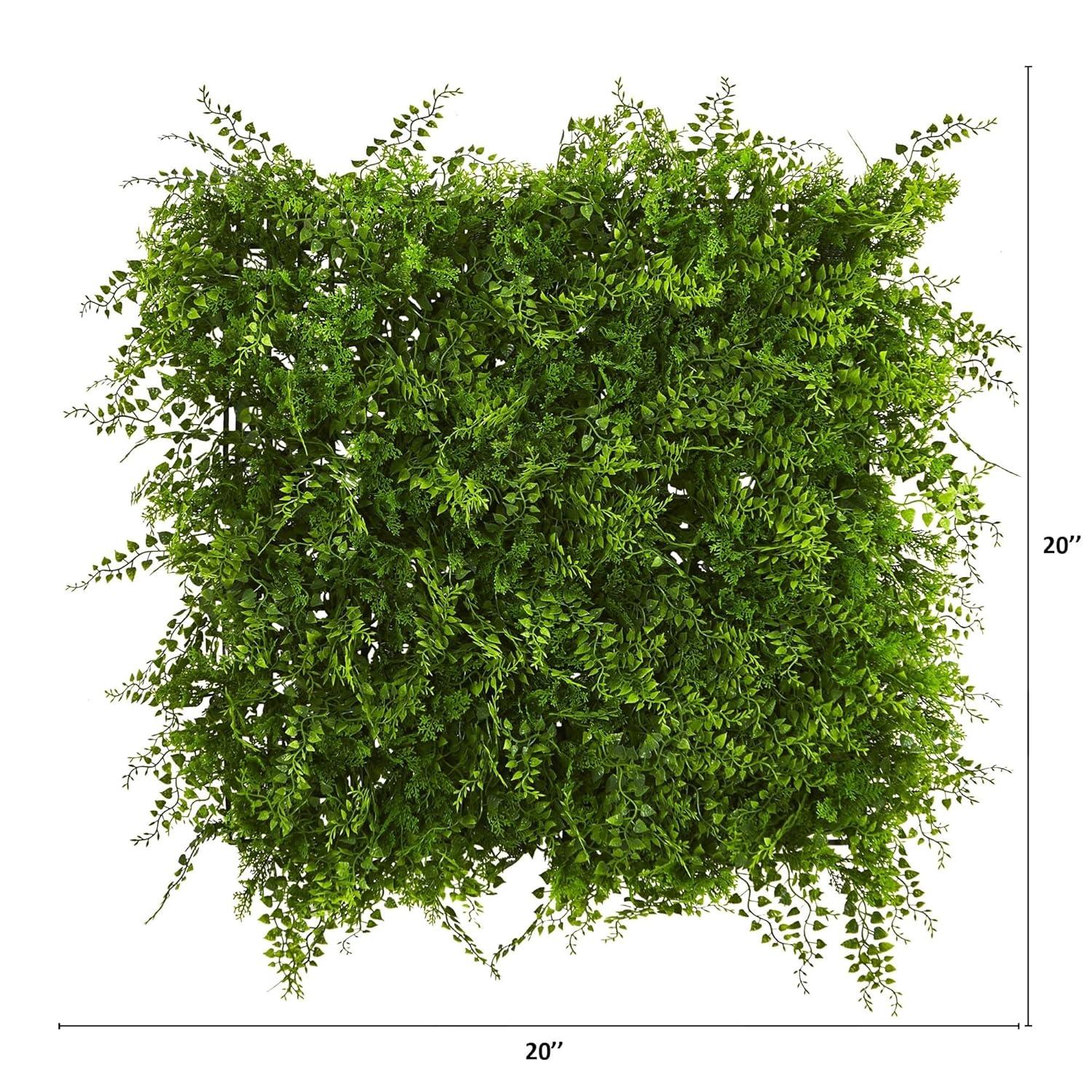 20" X 20" Lush Mediterranean Artificial Fern Wall Panel - Nearly Natural: UV Resistant, Indoor/Outdoor Decor