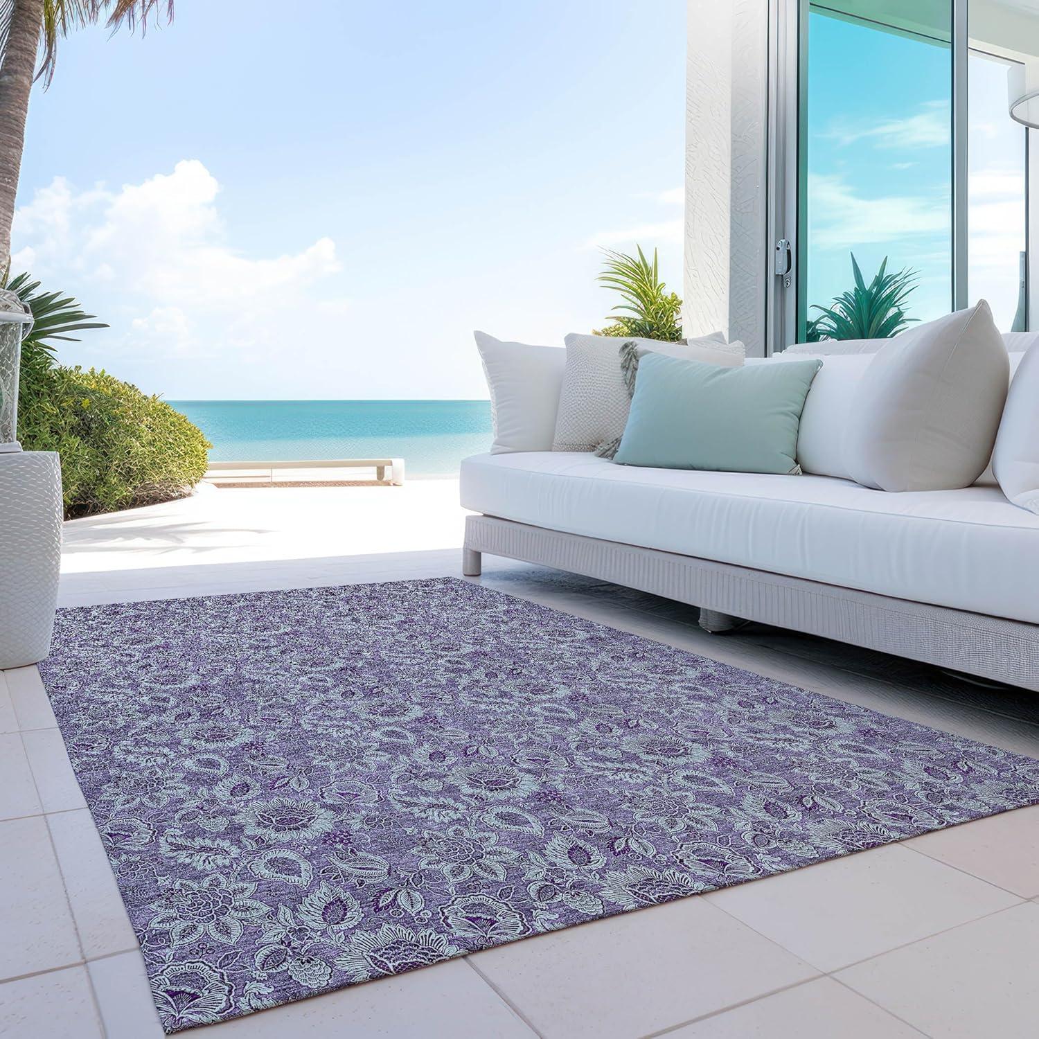 Addison Rugs Chantille ACN661 Purple 3' x 5' Indoor Outdoor Area Rug, Easy Clean, Machine Washable, Non Shedding, Bedroom, Entry, Living Room, Dining Room, Kitchen, Patio Rug