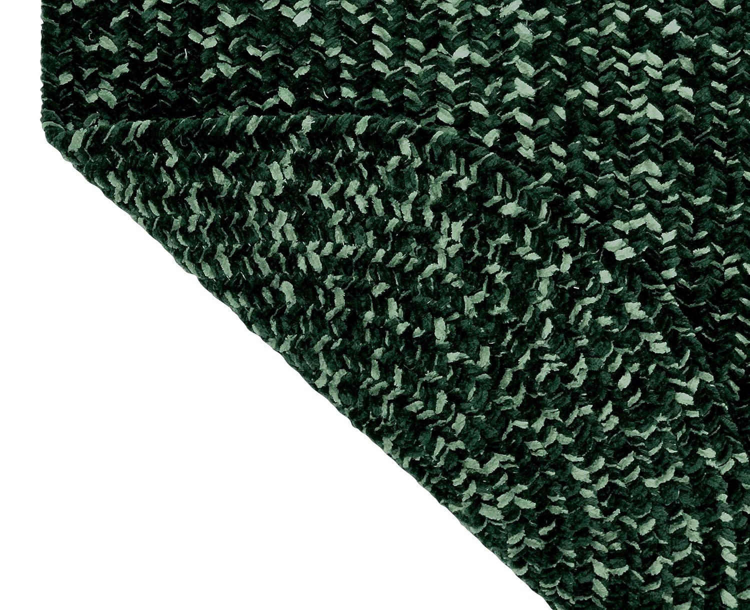 Better Trends Chenille Tweed Braid Collection is Durable and Stain Resistant Reversible Indoor Area Utility Rug 100% Polyester in Vibrant Colors, 96" x 120" Oval, Diluth & Emerald