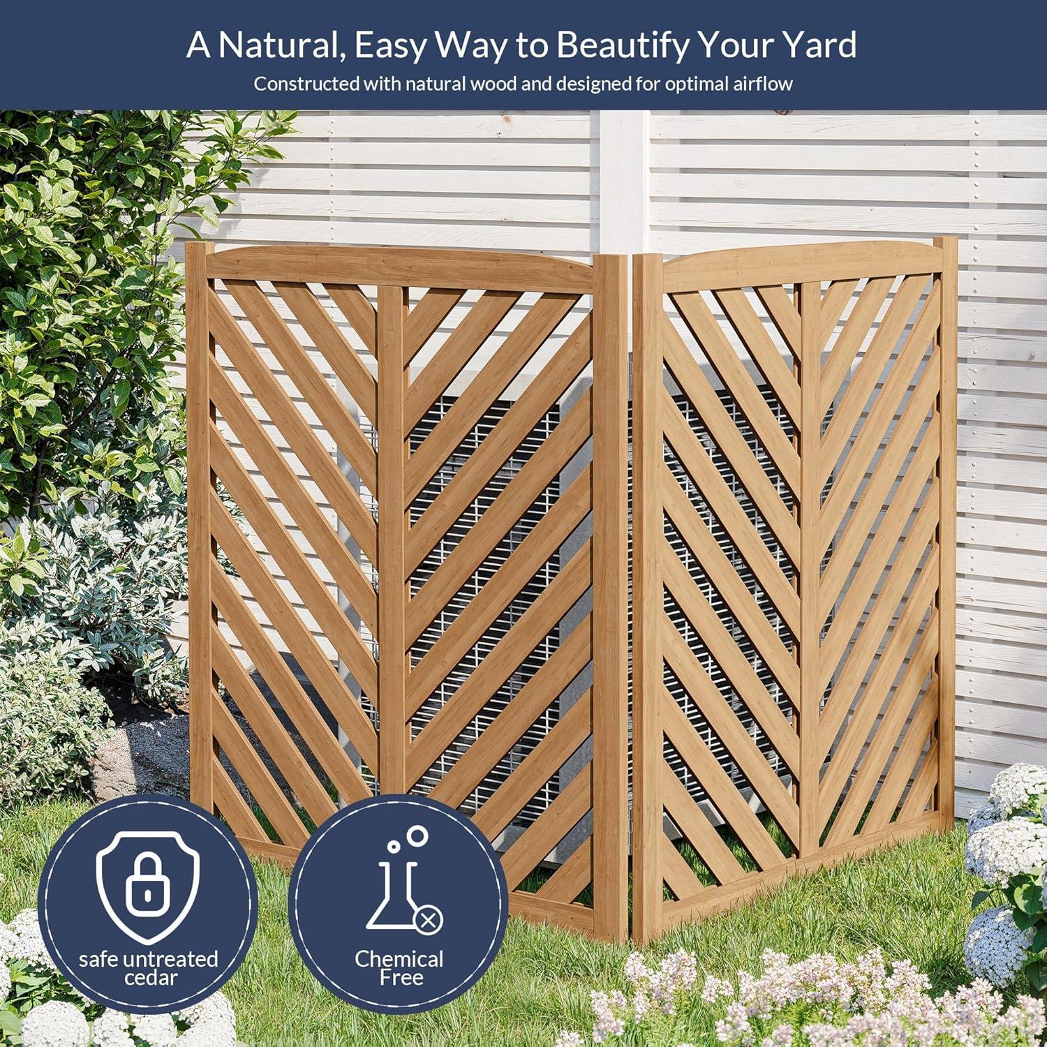 Wooden Outdoor Privacy Fence Panels (2 Panels)