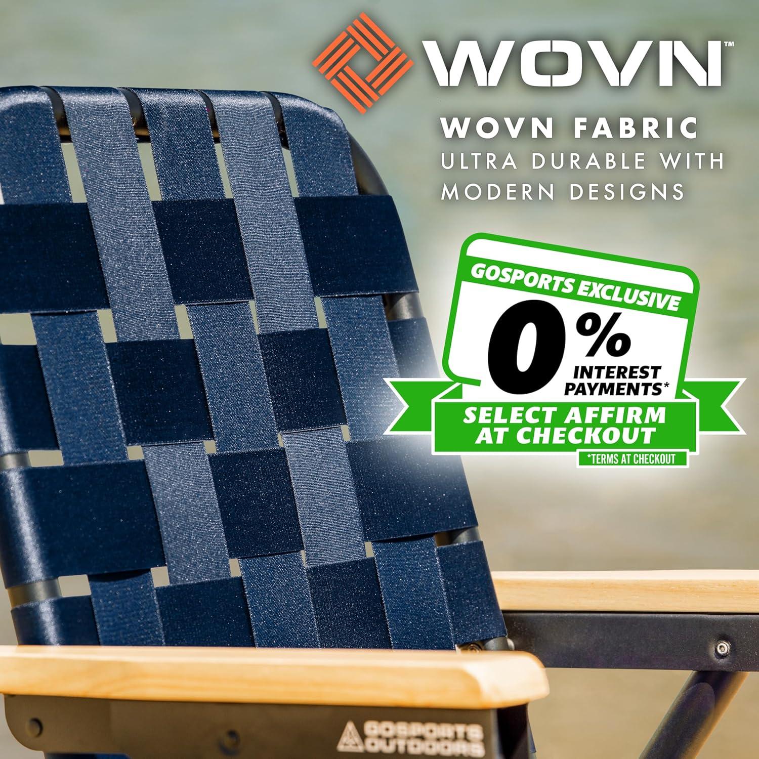 GoSports GoSports Outdoors WOVN Premium Beach & Camping Chair - Folding Backpack Chair for Adults