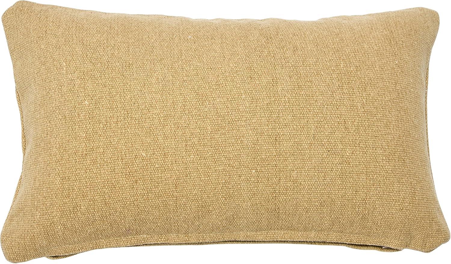 Beige Cotton Canvas Lumbar Pillow Cover 12" x 20"