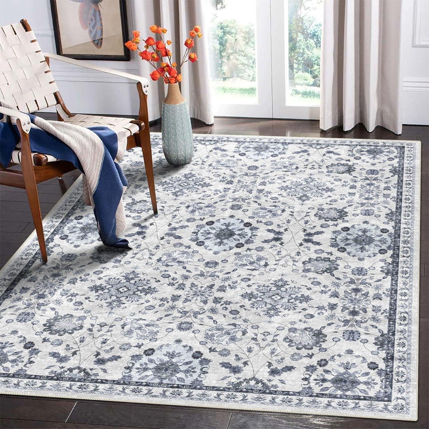 3' X 5' Modern Persian Vintage Moroccan Traditional Area Rug, Ivory/Blue/Red - JONATHAN Y