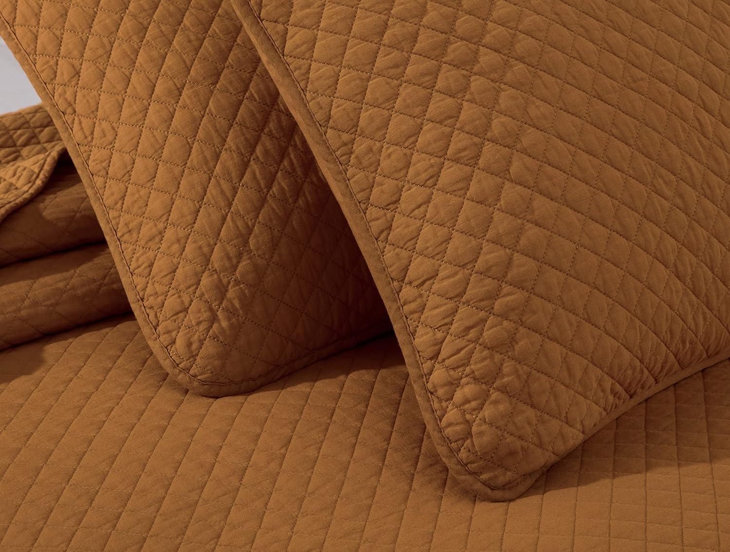 Chezmoi Collection Solid Color Cotton Quilt Cotton Quilt Set