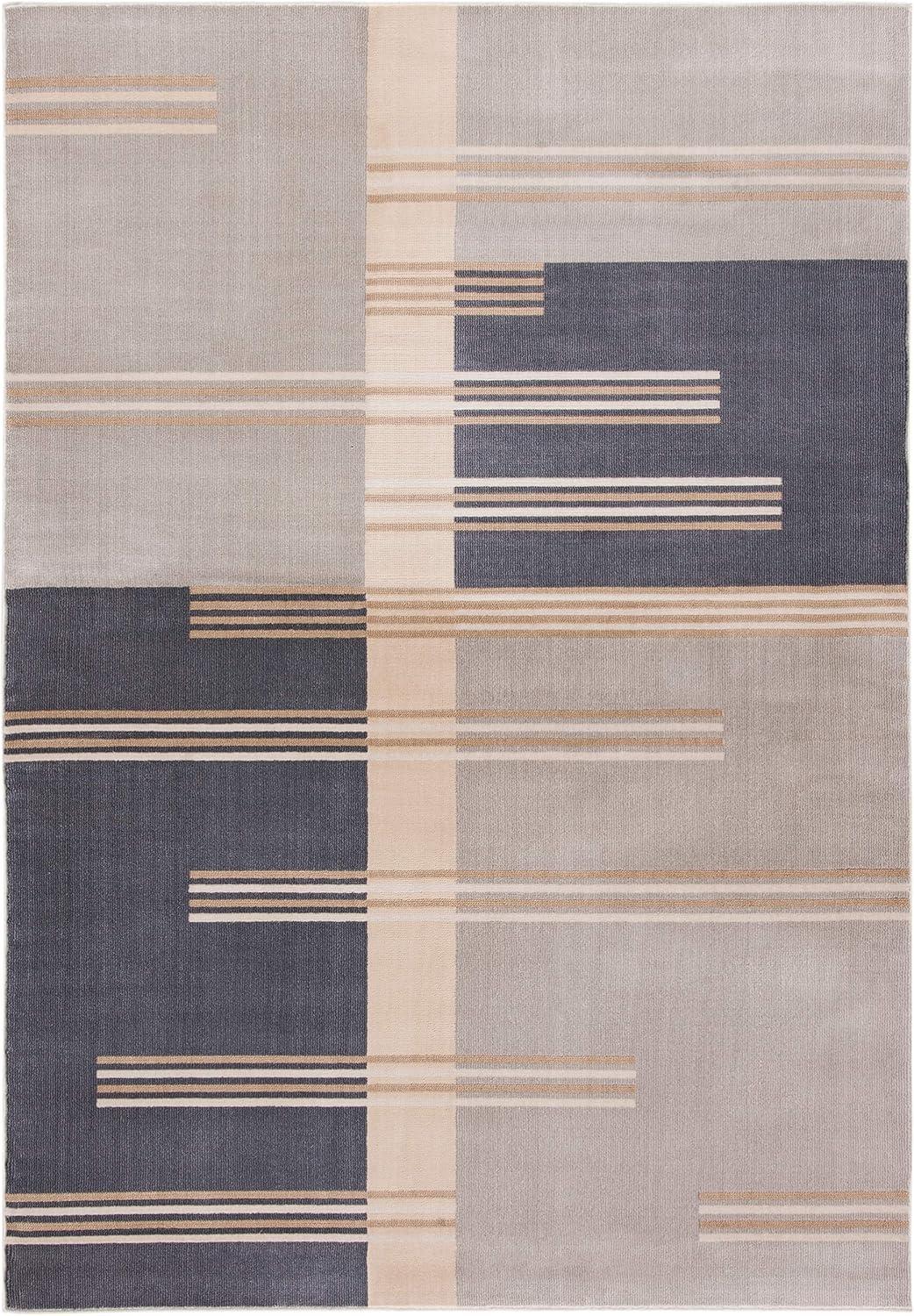 SAFAVIEH Orwell Linford Abstract Geometric Area Rug, Grey/Charcoal, 5'3" x 7'7"