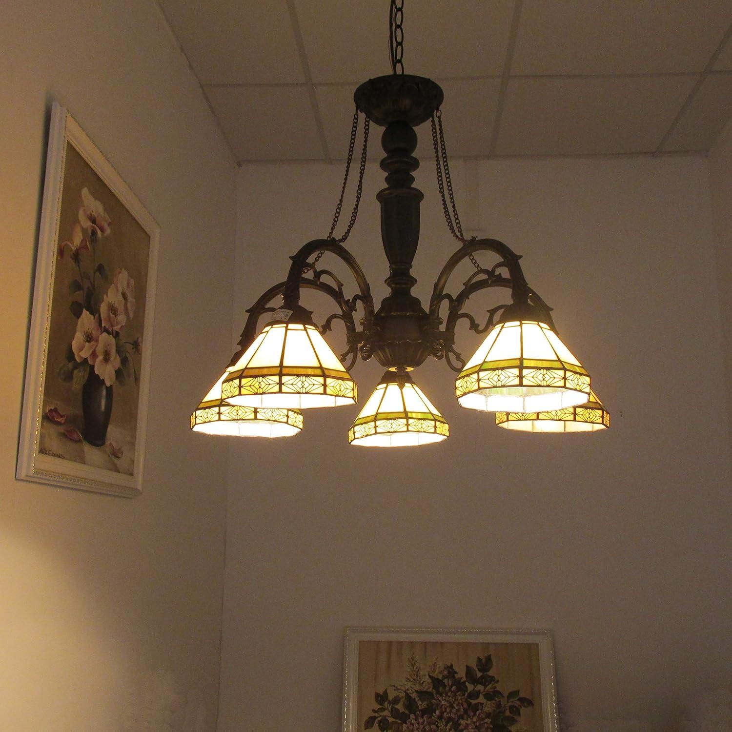 Chloe Lighting Belle Tiffany-Style 5 Light Mission Large Chandelier 27" Wide