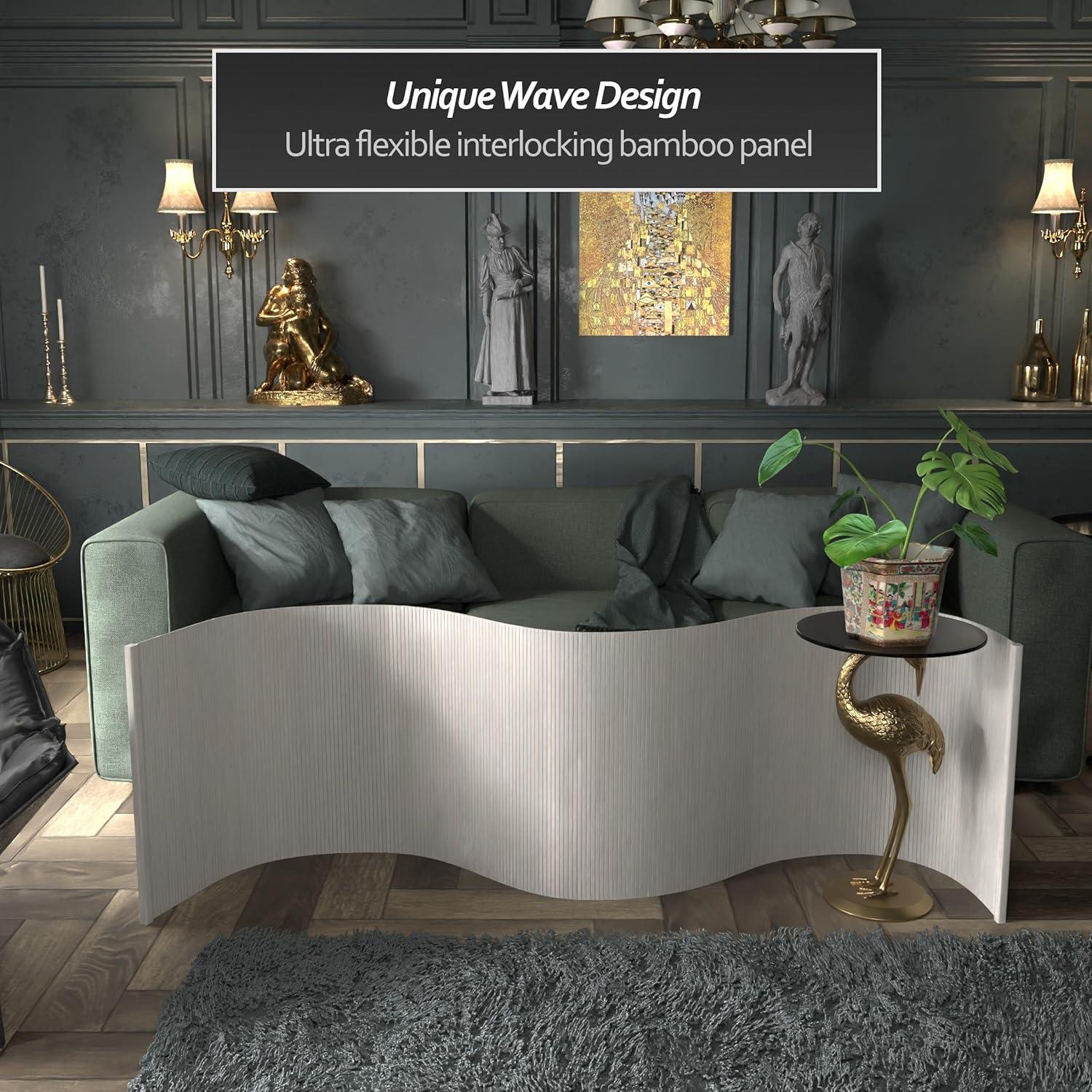 2 ft. Short Bamboo Wave Screen - White