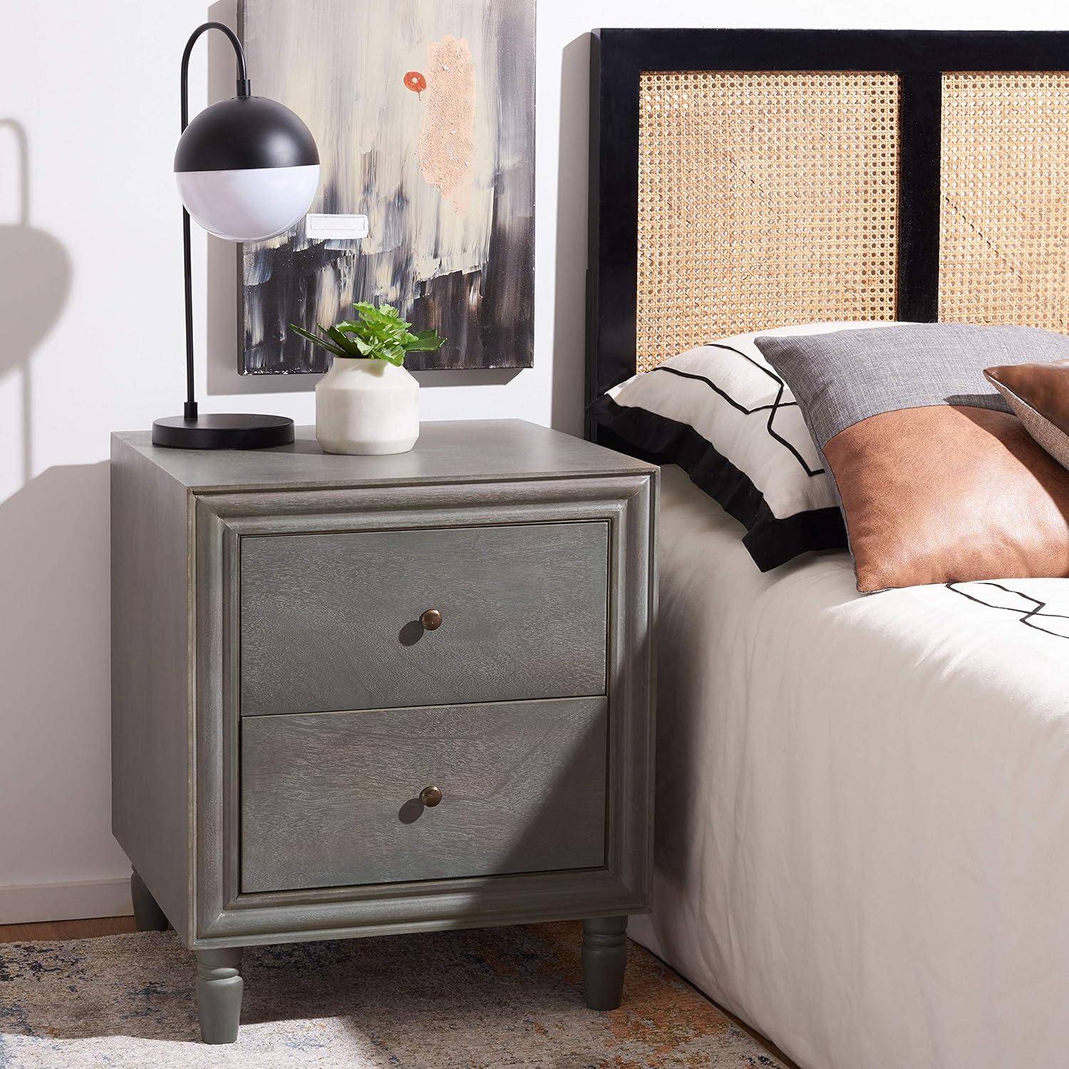Blaise Nightstand With Storage - AMH6605 - Ash Grey - Safavieh Couture