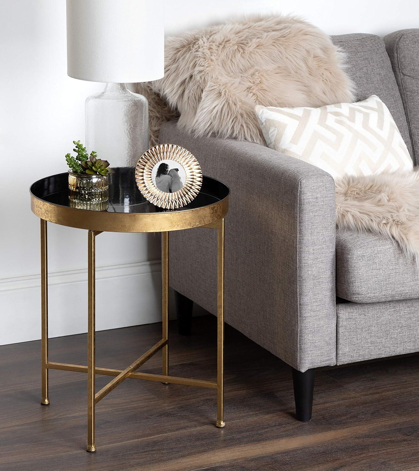 Kate and Laurel Celia Round Metal Side Table, 18.25x18.25x22, Silver