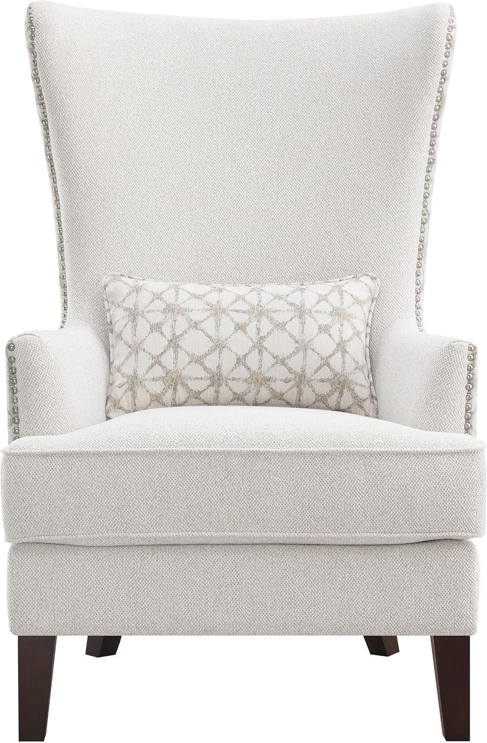 Coaster Pippin Upholstered Fabric Accent Chair with Wingback in Latte