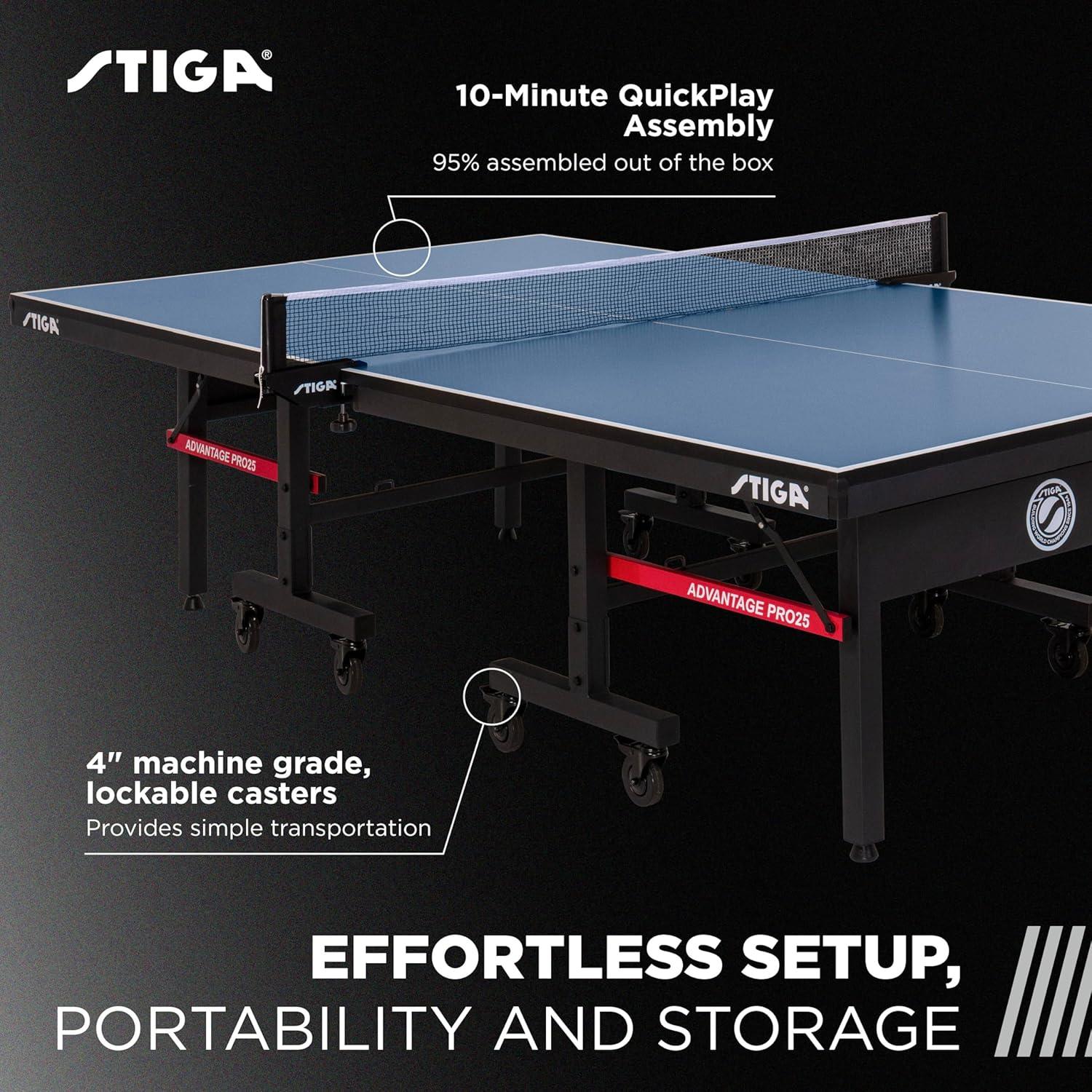 Advantage Pro25 Blue Folding Table Tennis Table with Net