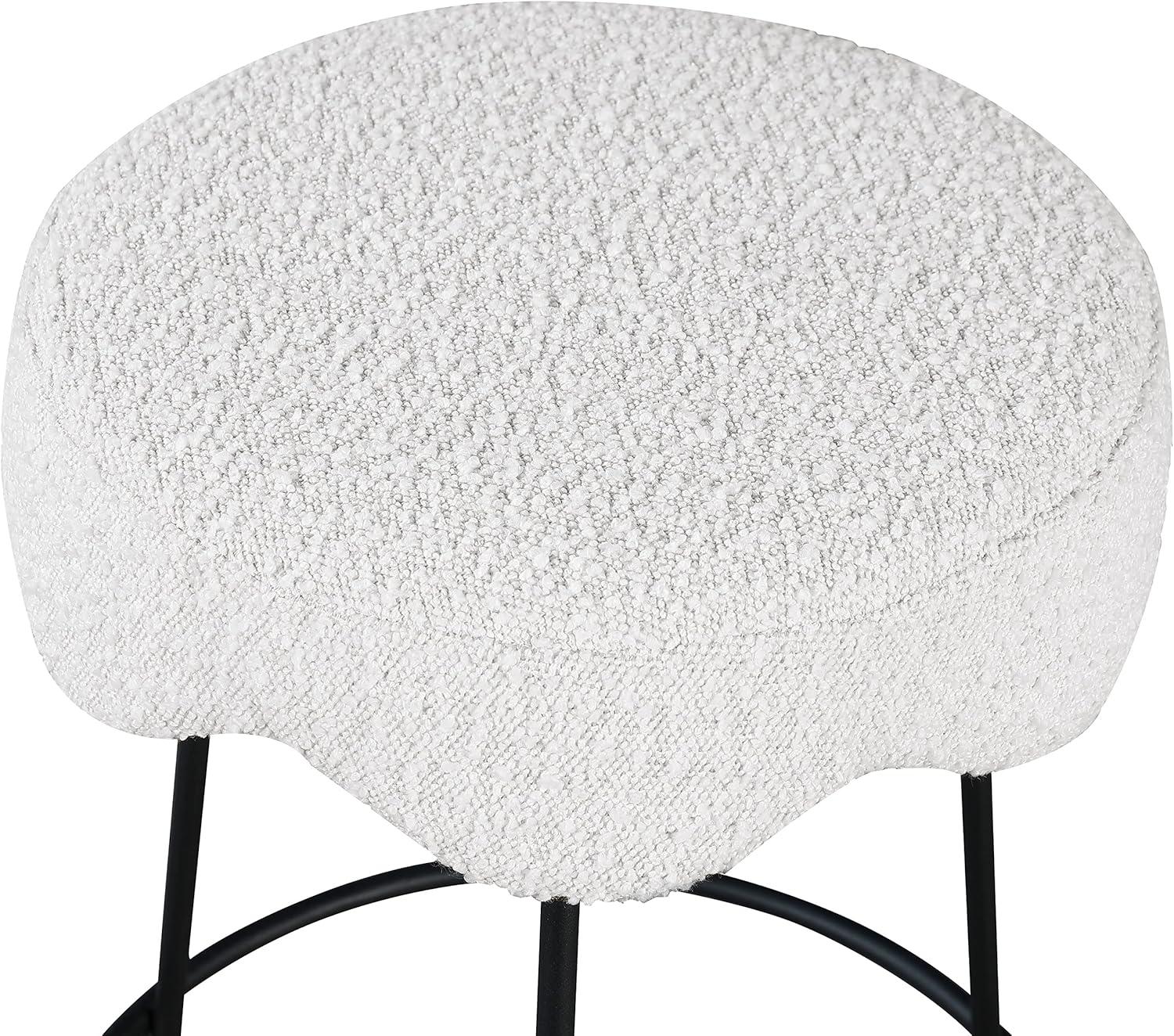 Meridian Furniture Fleur Cream Boucle Fabric Counter Stool