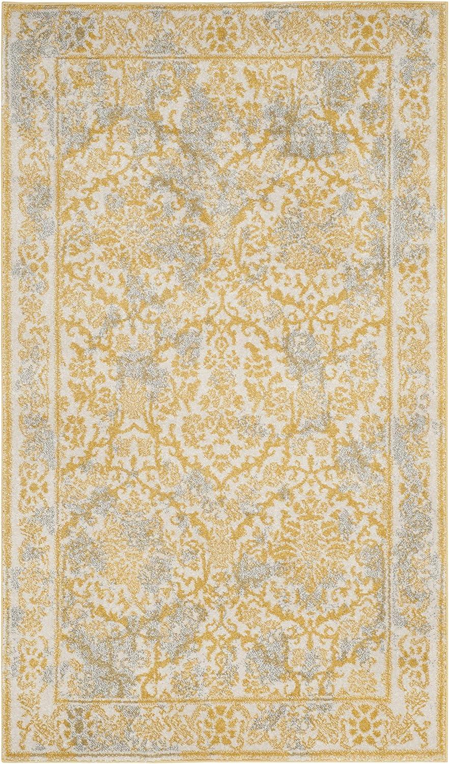 SAFAVIEH Evoke Lorna Bordered Area Rug, Ivory/Gold, 3' x 5'