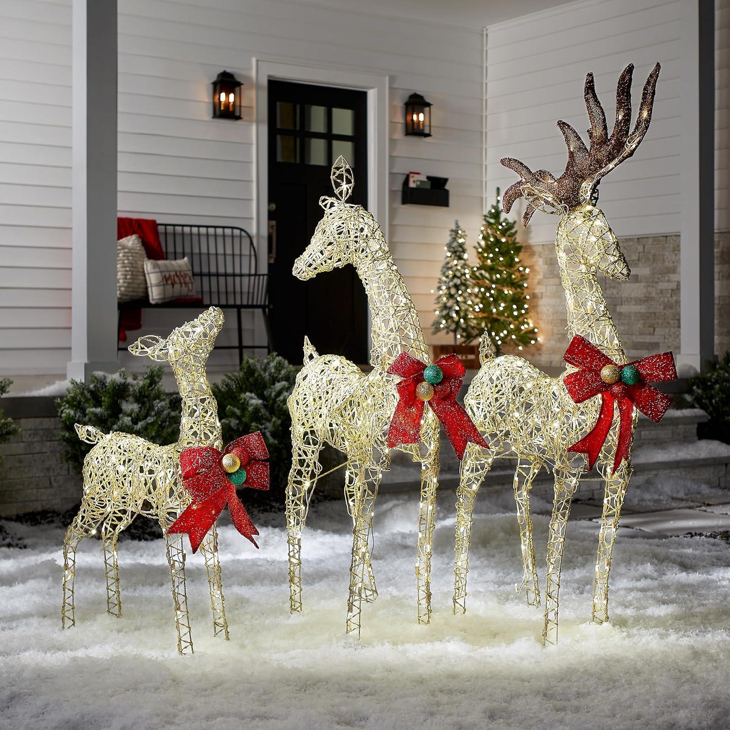 Prelit Deer Family Assortment - National Tree Company