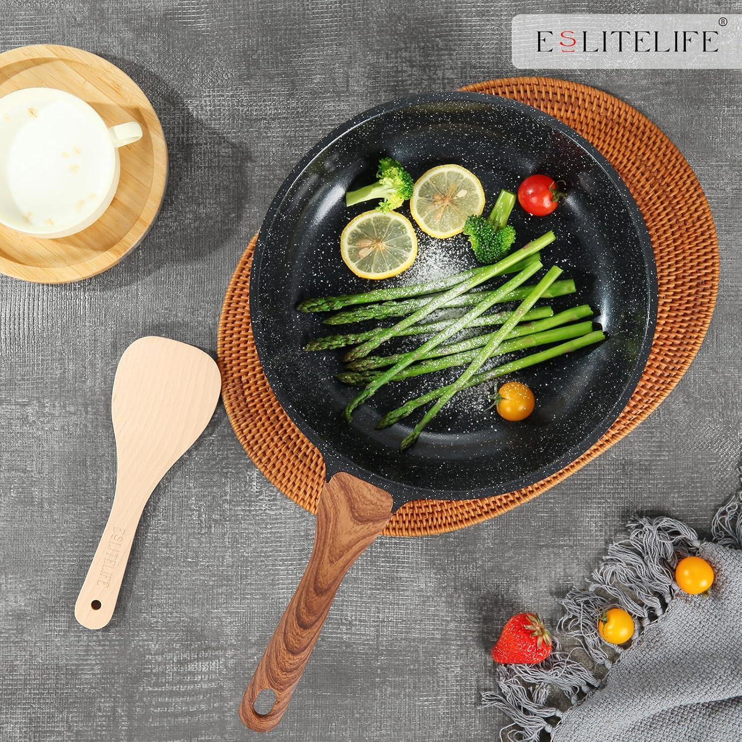 Black Nonstick Aluminum Ceramic Coated Frying Pan Set