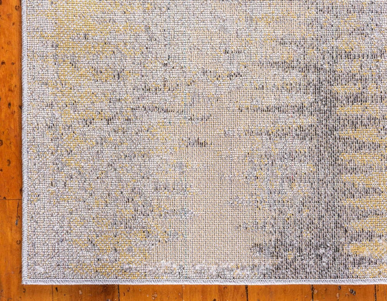 Unique Loom Outdoor Modern Collection Area Rug - New York (5' 1" x 8' Rectangle Ivory/Gray)