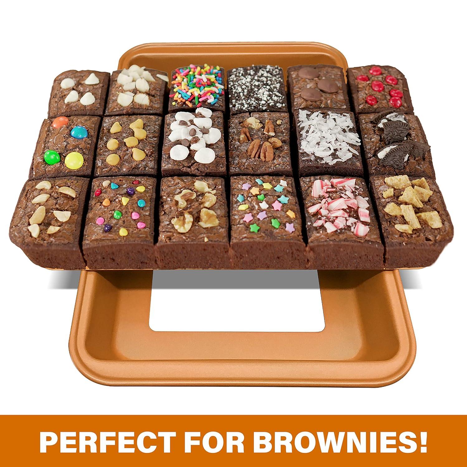 Anadea 2 In 1 Cake Pan + Brownie Baking Tray With 24 Pre-Cut Molds, Non-Toxic Oven/Dishwasher Safe