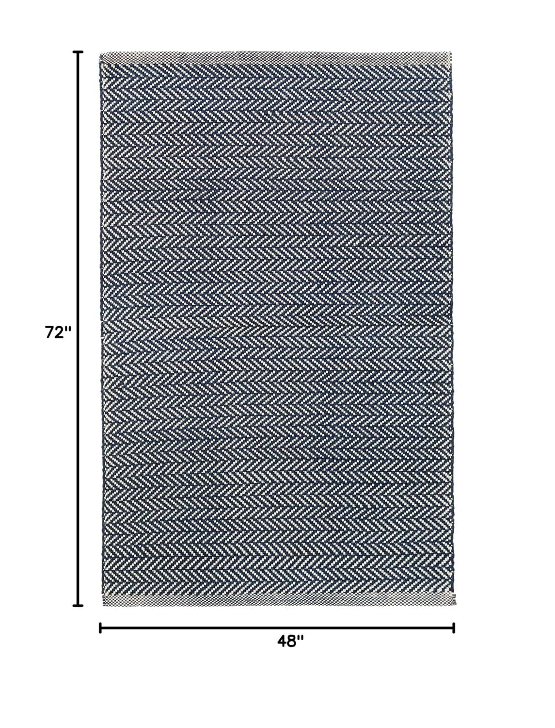 Herringbone Indigo Handwoven Cotton Rug