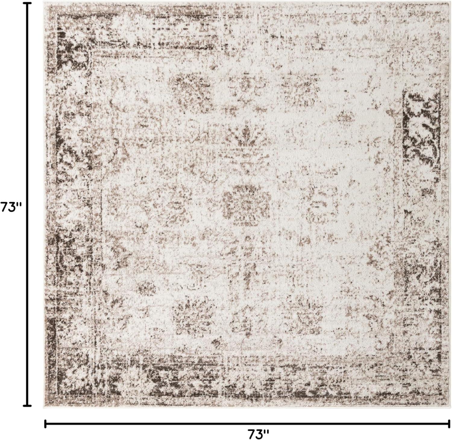 Unique Loom 6' 0 x 6' 0 Sofia Casino Orange Area Rug