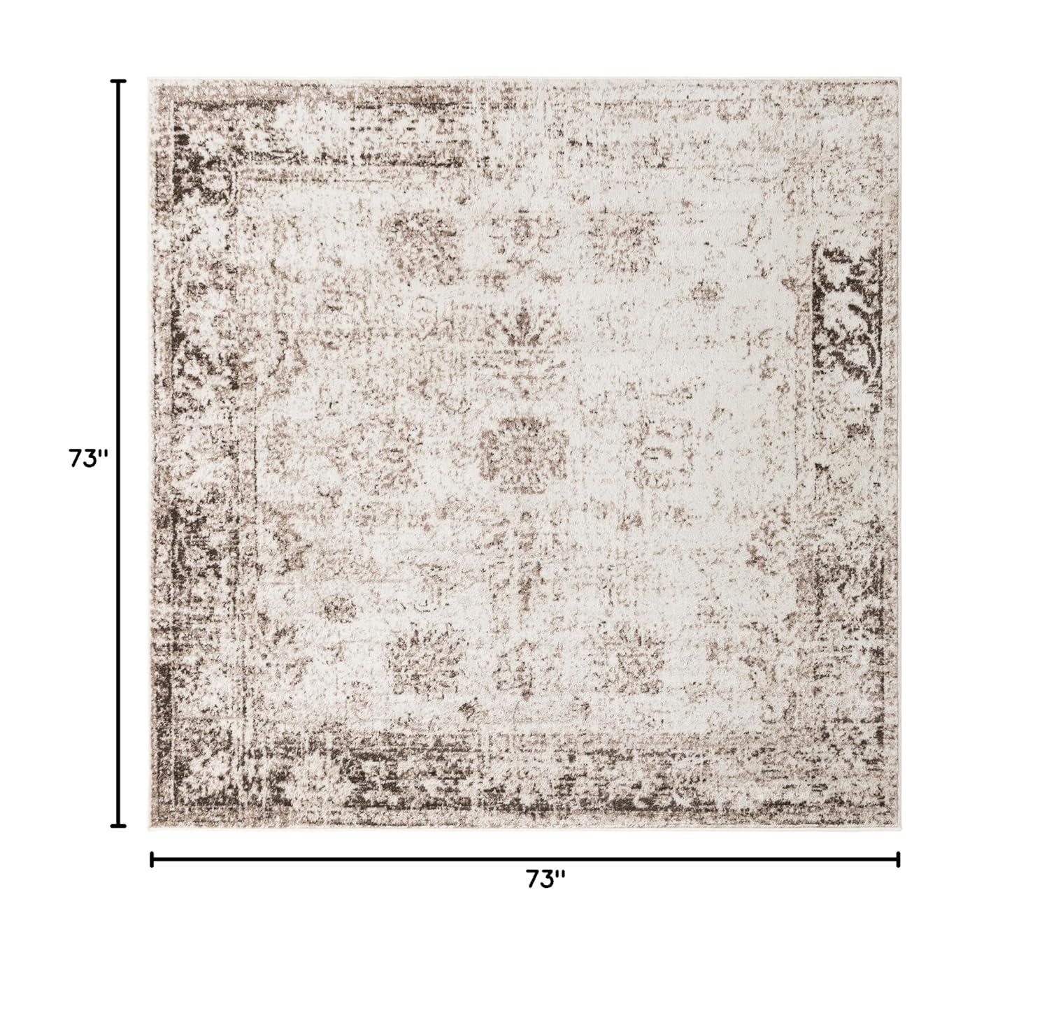 Unique Loom 6' 0 x 6' 0 Sofia Casino Orange Area Rug