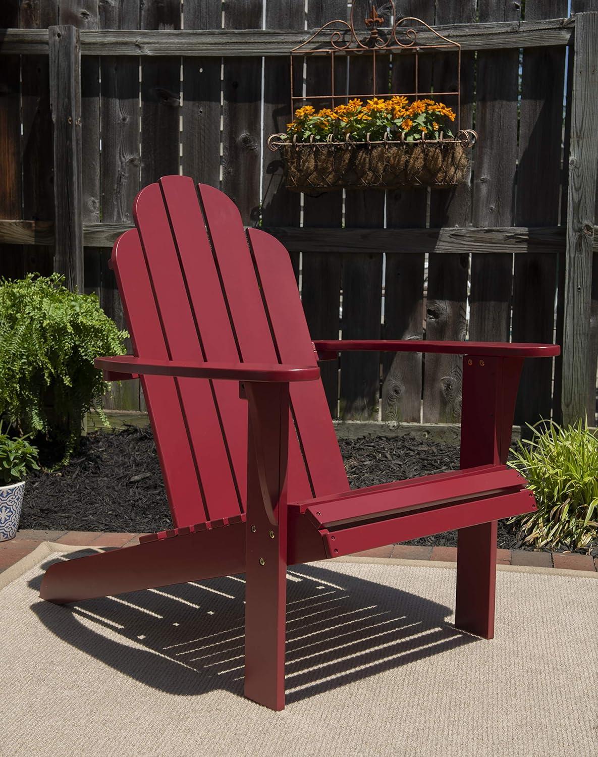 Linon Comfort Back Acacia Wood Adirondack Chair, Red Finish