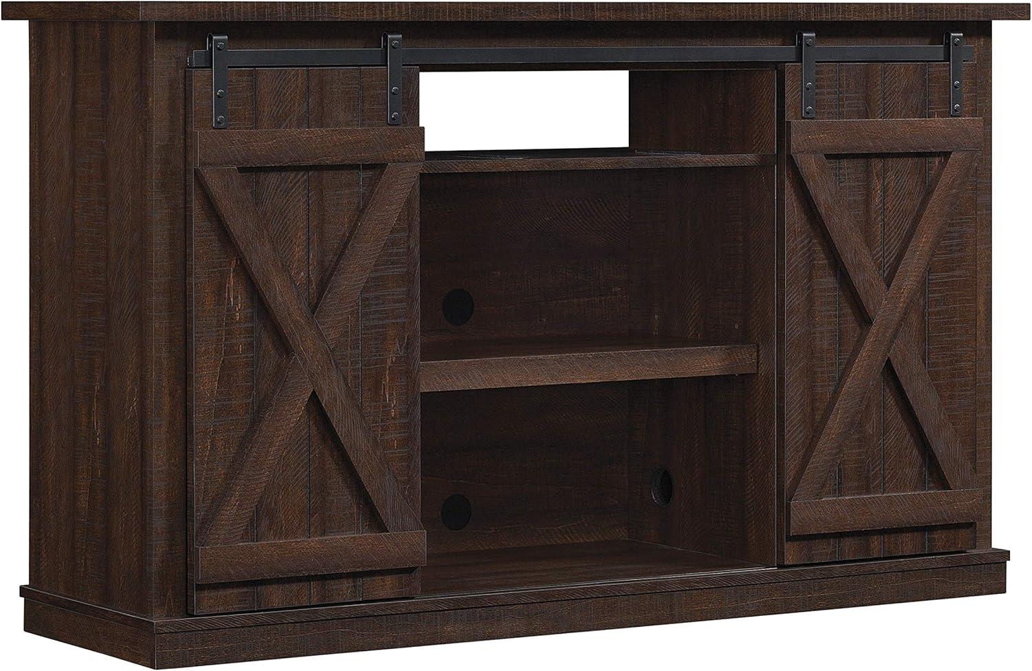 Twin Star Home Terryville Barn Door TV Stand for TVs up to 60", Dark Gray