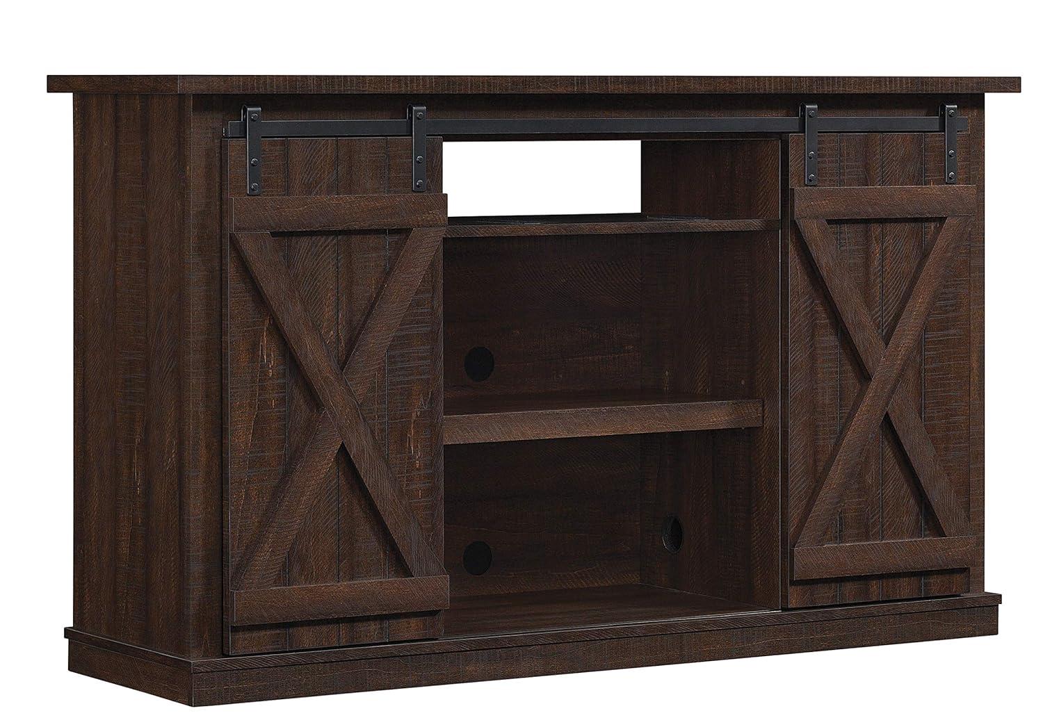 Twin Star Home Terryville Barn Door TV Stand for TVs up to 60", Dark Gray