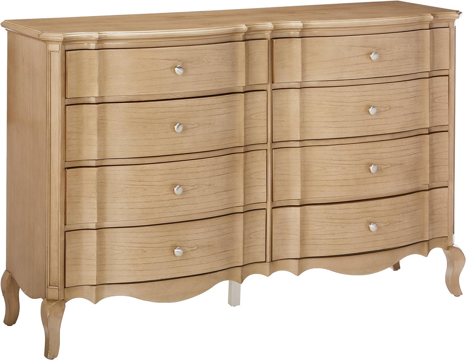 Elegant Antique Taupe Dresser with Dovetail and Felt-Lined Drawers