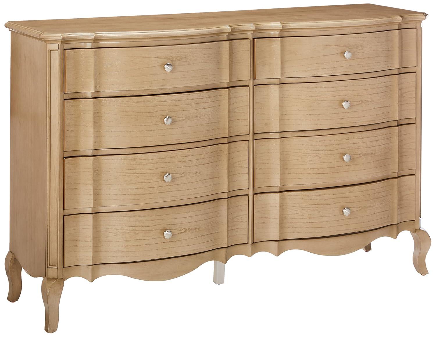 Acme Furniture 64" Chelmsford Dresser Antique Taupe: 8-Drawer Wood Storage for Bedroom, No Assembly Required