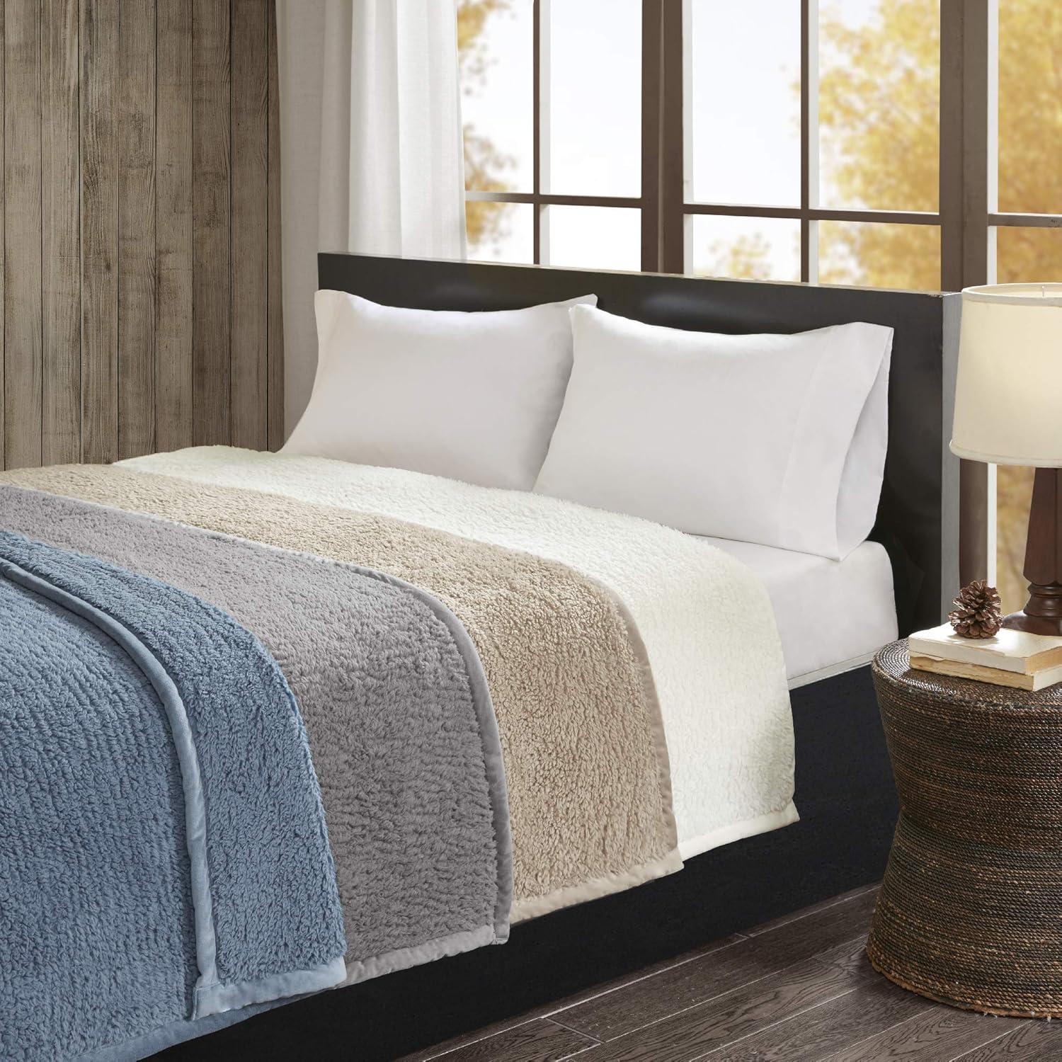 King Burlington Berber Bed Blanket Gray