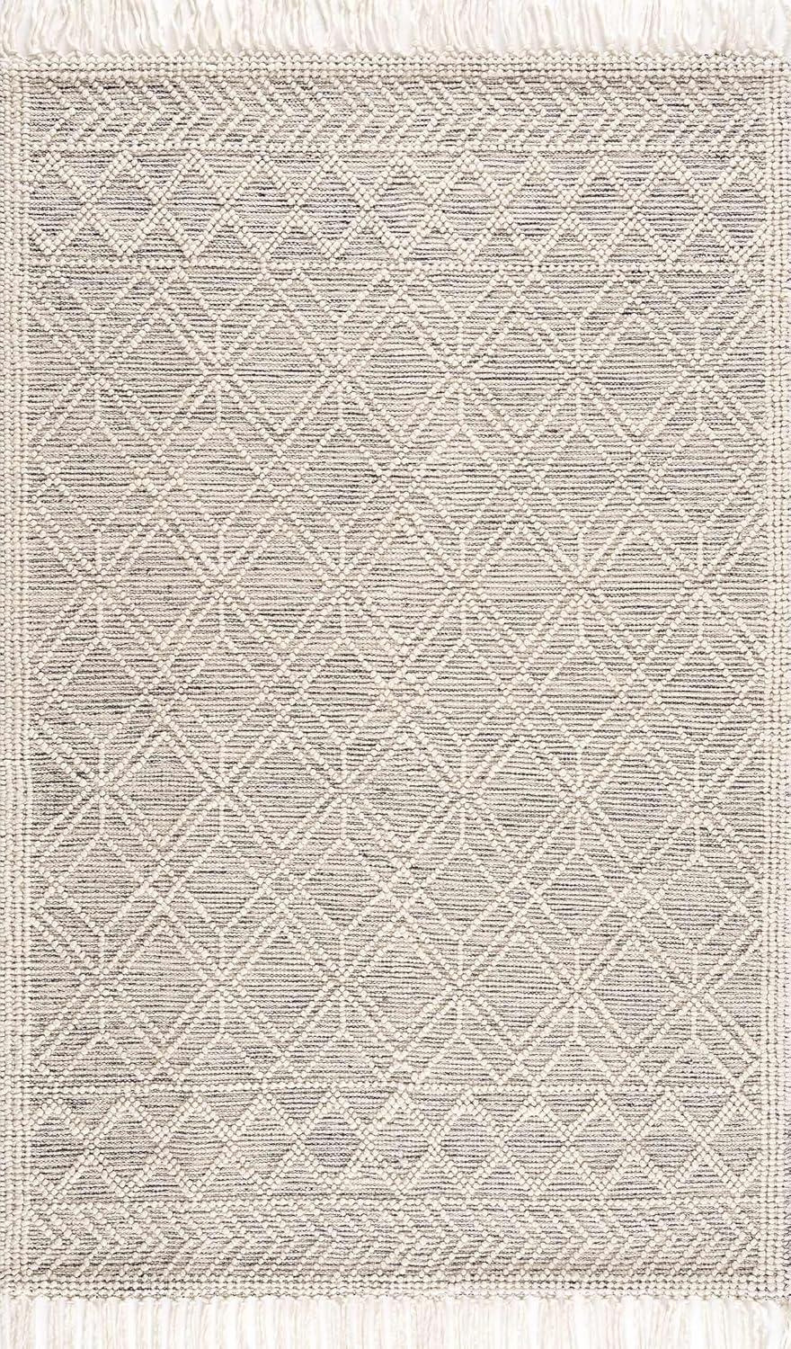 Hauteloom Ramsbury Beige Trellis Wool Rug