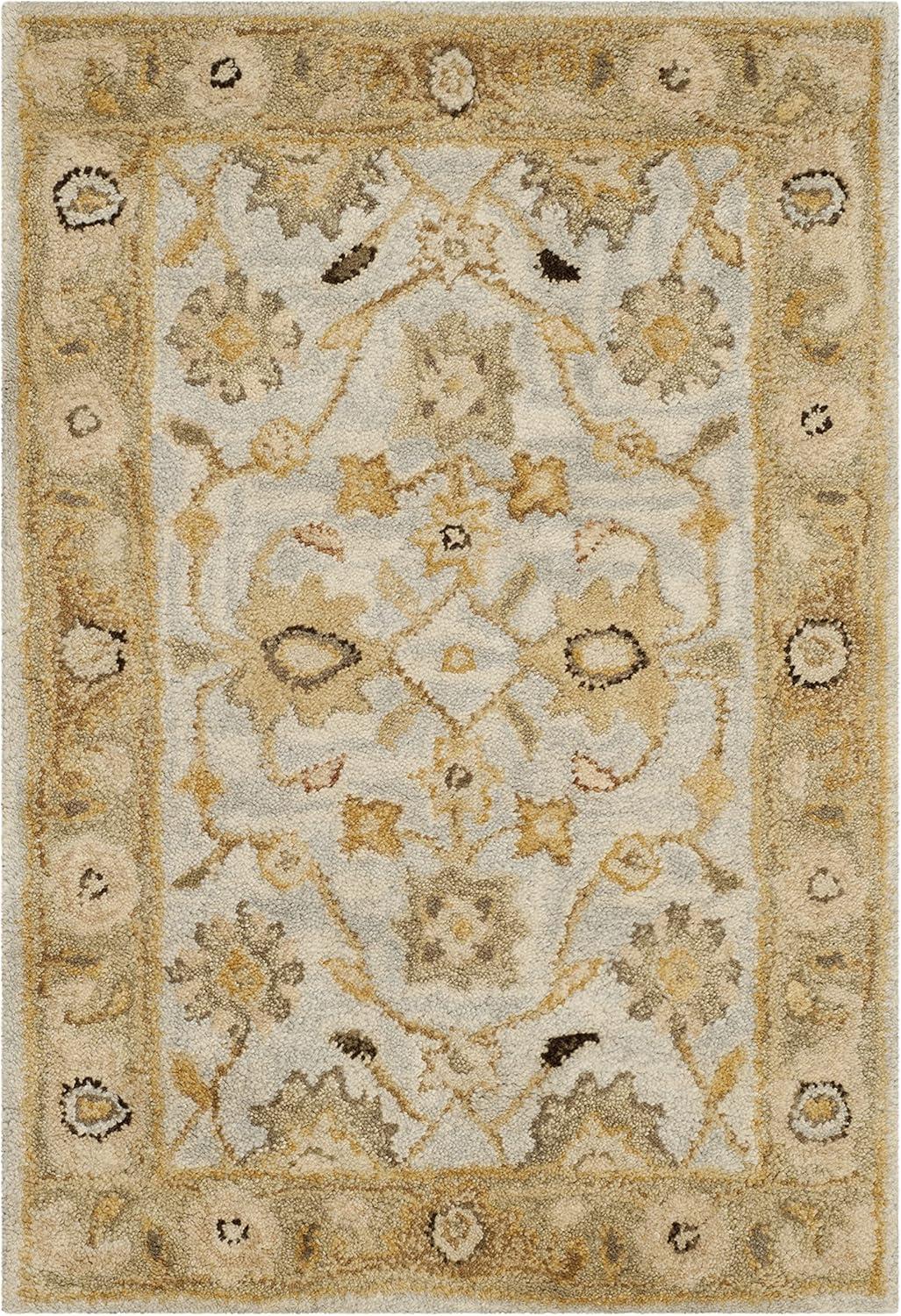 Antiquity AT856 Hand Tufted Area Rug - Light Blue/Sage - 4'x6' - Safavieh.