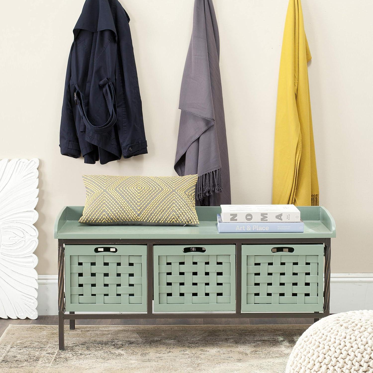 Isaac Wooden Storage Bench - AMH6530 - Oak - Safavieh Couture