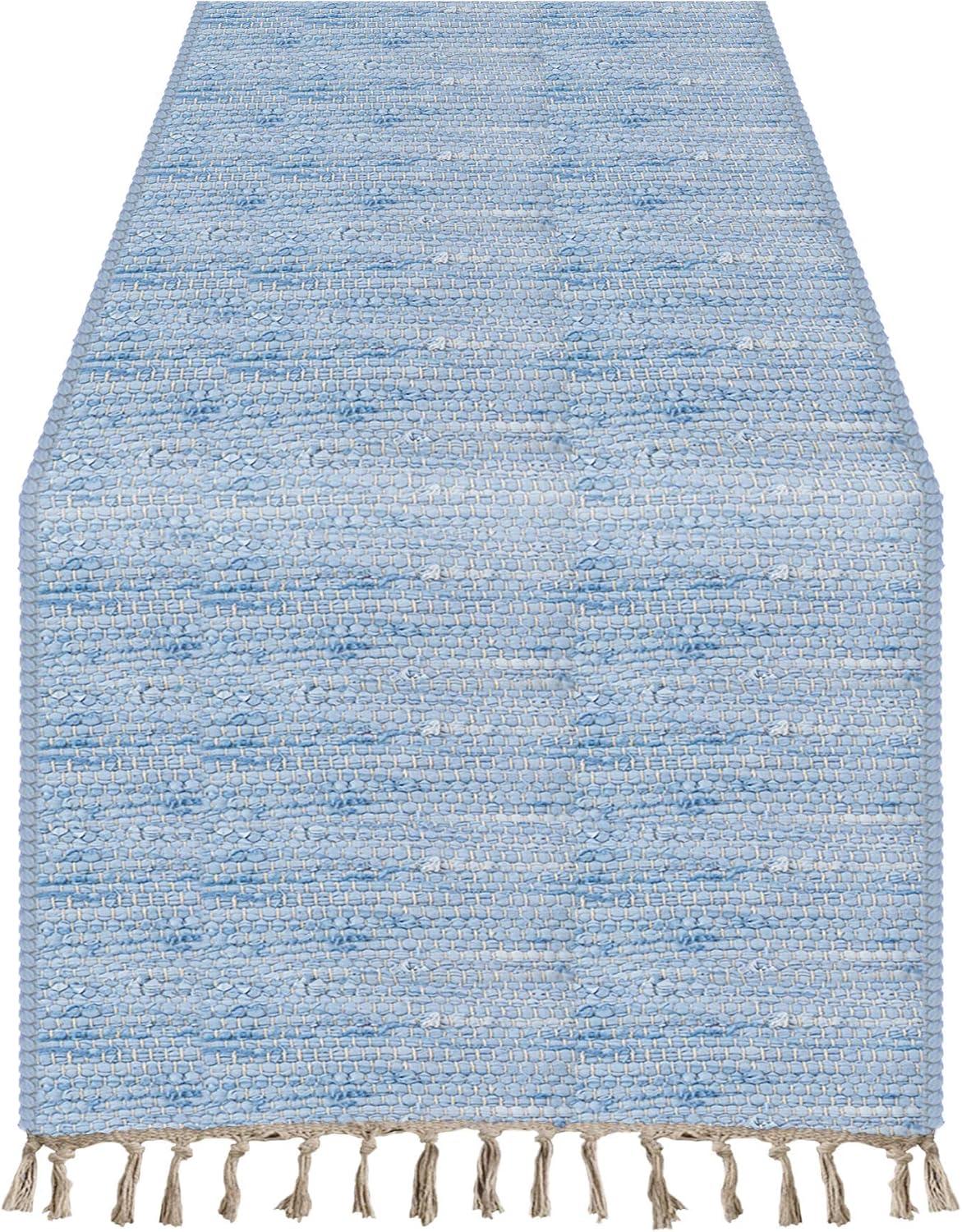 Saro Lifestyle Striped Chindi Table Runner