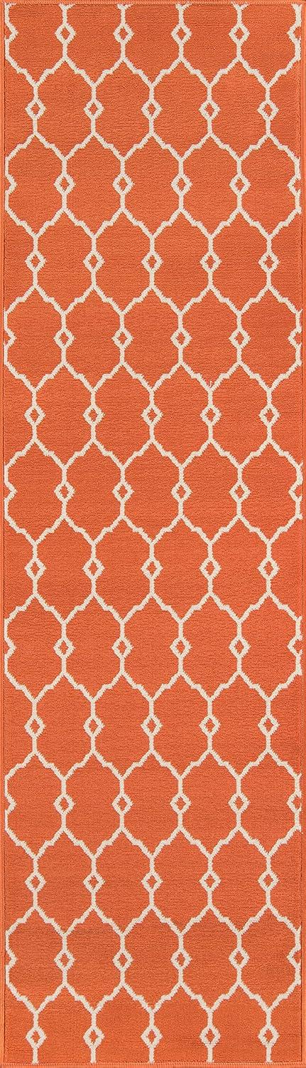 Momeni Contemporary Runner Area Rug, Orange, 2'3" X 7'6" Runner