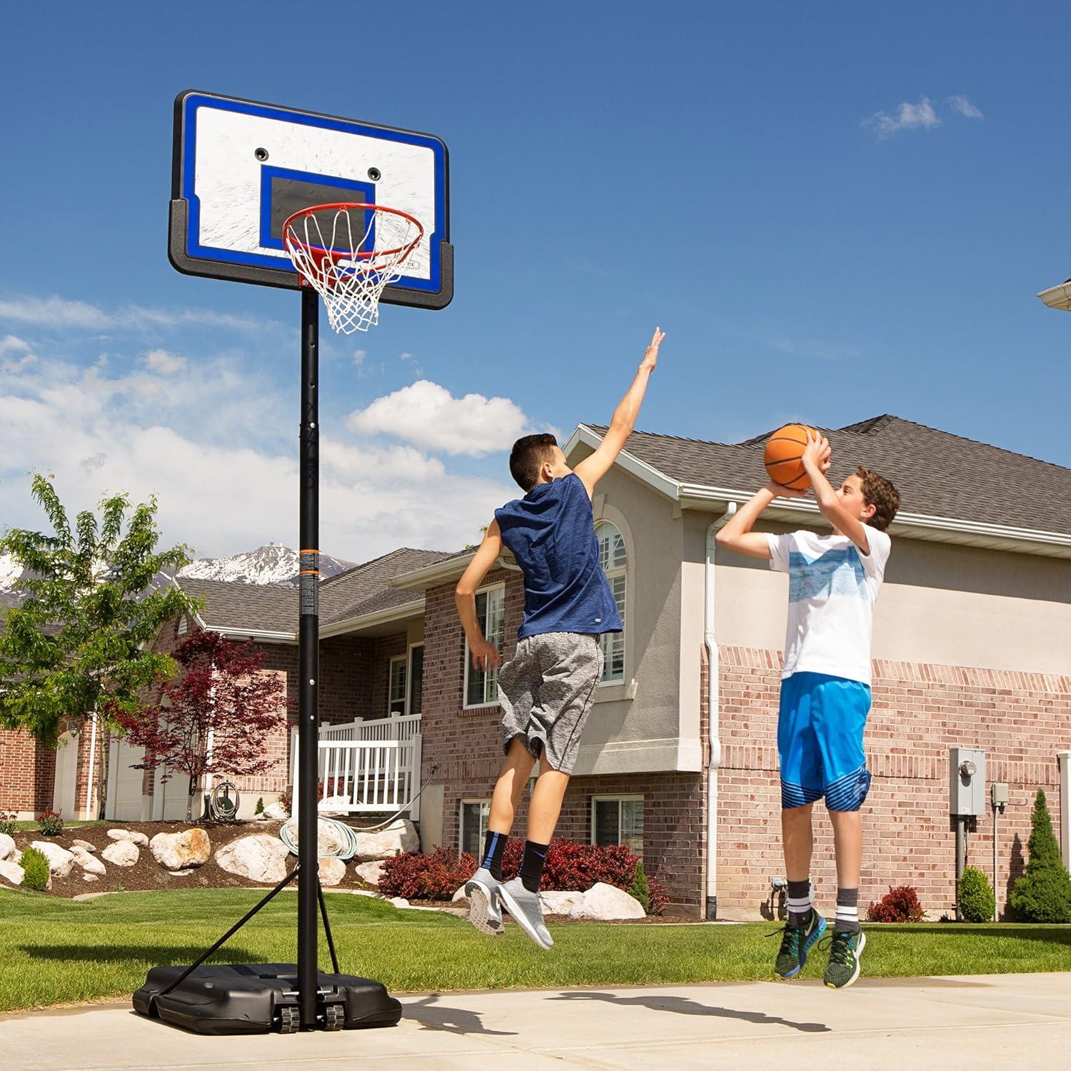 Adjustable Portable Basketball Hoop with 44" Impact Backboard