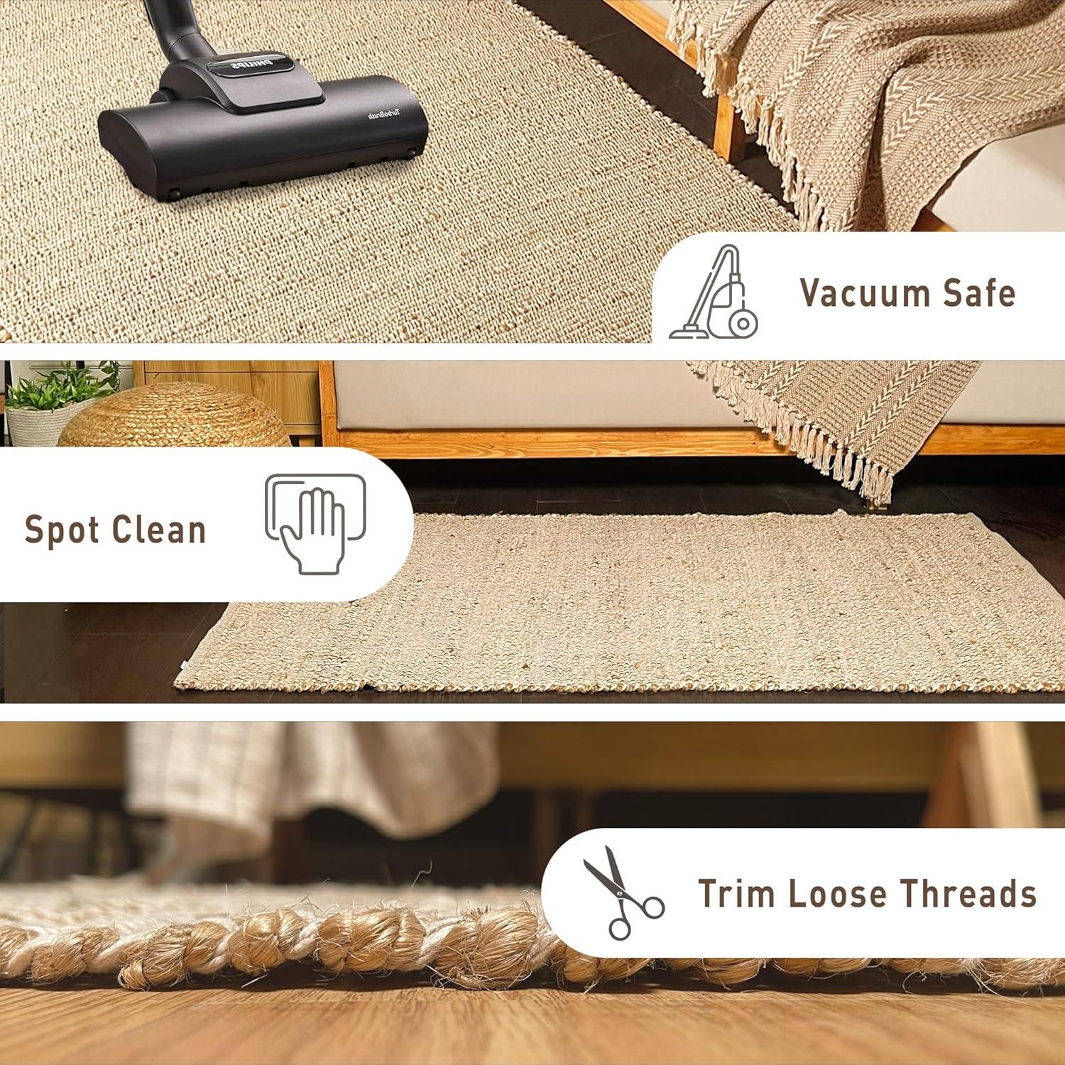 4'x6' Pata Hand Woven Chunky Jute Area Rug, Light Ivory - JONATHAN Y