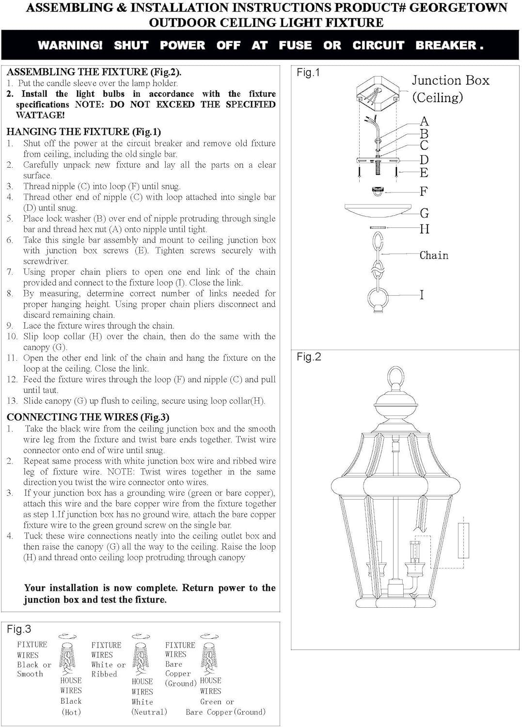 Livex Lighting Georgetown 3 - Light Pendant in  Black